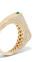 Grace Ring, 14k Yellow Gold with Diamonds & Emeralds
